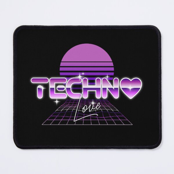 Item preview, TECHNO - Synthwave Heart Grid (purple) designed and sold by Discothreadz.
