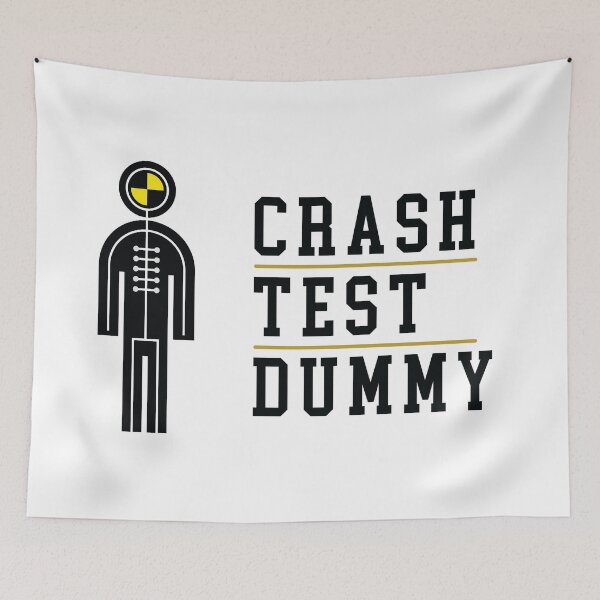 Item preview, Crash Test Dummy Stickman Yellow Safety Testman with White Light Text and Yellow Line Separated designed and sold by activlifewear.