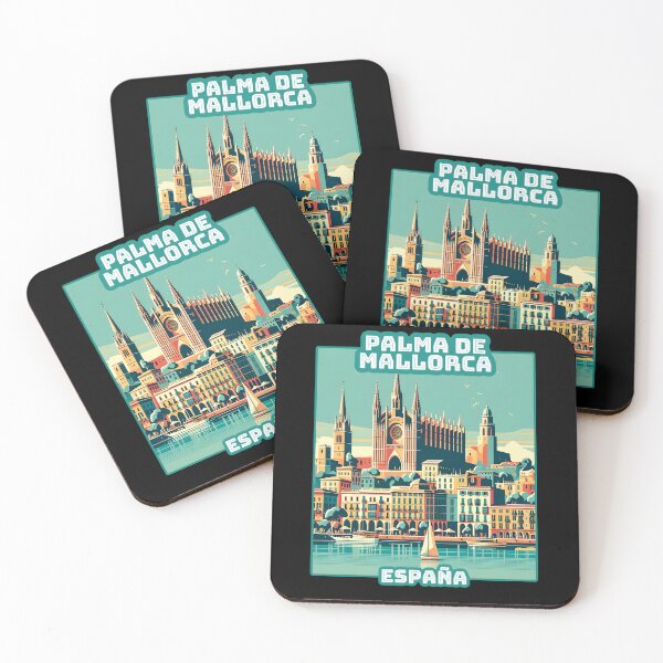 Item preview, Vintage retro Palma de Mallorca España spain Landmarks Skyline. designed and sold by Unitepeople.