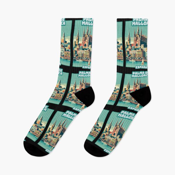 Item preview, Vintage retro Palma de Mallorca España spain Landmarks Skyline. designed and sold by Unitepeople.