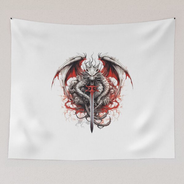 Item preview, Tattoo Style Dragon designed and sold by Lucy Goosy Art.