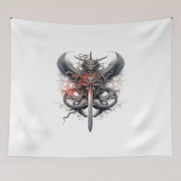 Item preview, Tattoo Style Dragon designed and sold by Lucy Goosy Art.