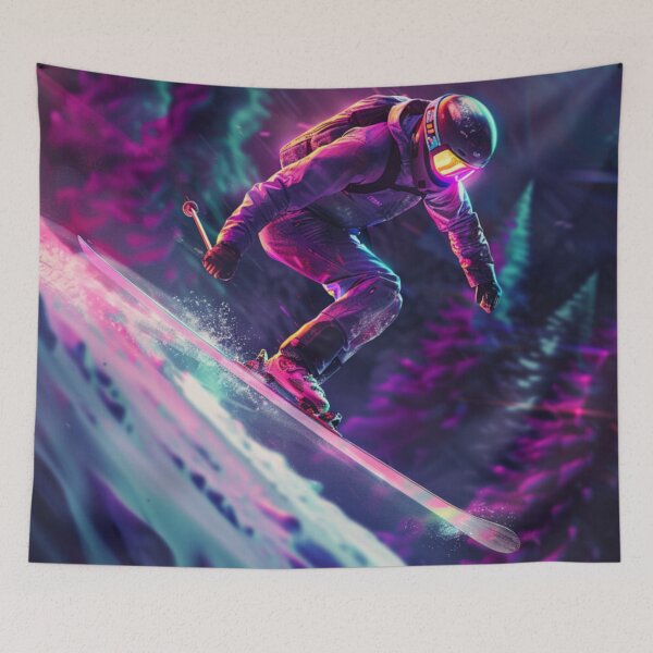 Item preview, Dynamic ski jump neon accents  Active Outdoors Inspired Art designed and sold by CDC40.
