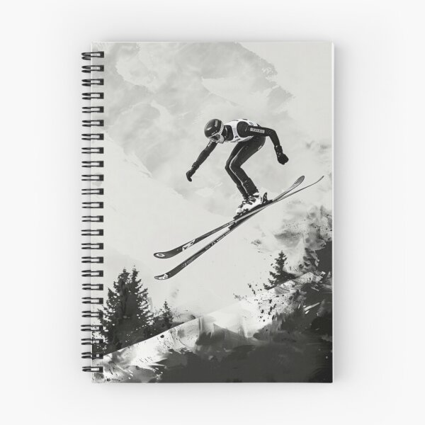 Item preview, Dynamic ski jump monochrome colour palette Active Outdoors Inspired Art designed and sold by CDC40.