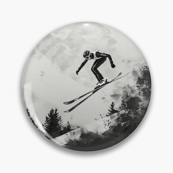 Item preview, Dynamic ski jump monochrome colour palette Active Outdoors Inspired Art designed and sold by CDC40.