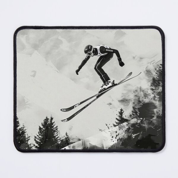 Item preview, Dynamic ski jump monochrome colour palette Active Outdoors Inspired Art designed and sold by CDC40.