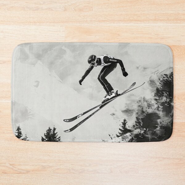 Item preview, Dynamic ski jump monochrome colour palette Active Outdoors Inspired Art designed and sold by CDC40.