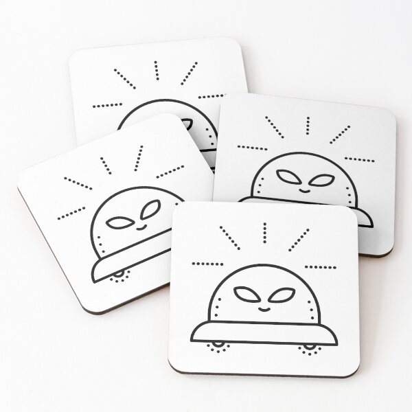 Item preview, UFO, black line illustration designed and sold by OM-lova.