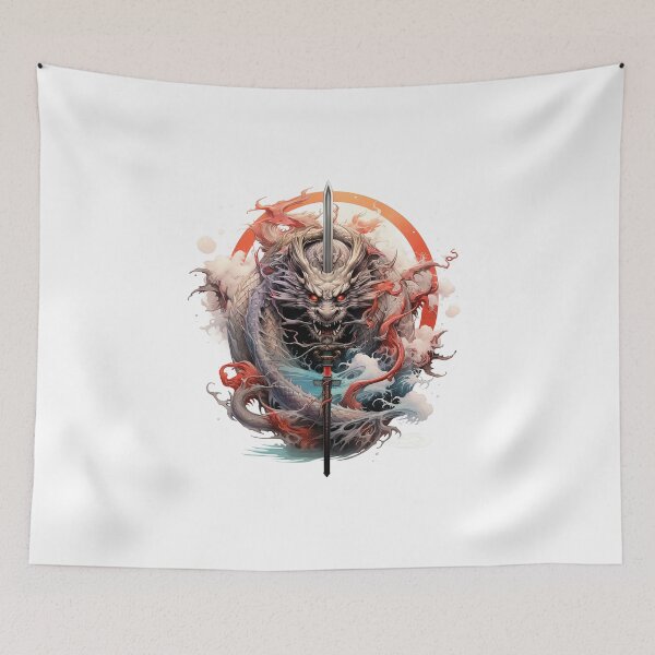 Item preview, Tattoo Style Dragon designed and sold by Lucy Goosy Art.