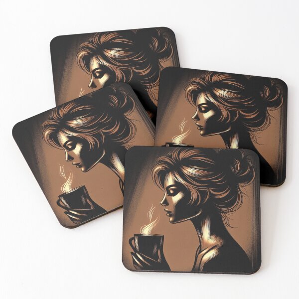 Item preview, Lady portrait with a cup of tea or coffee designed and sold by 4Seasons.