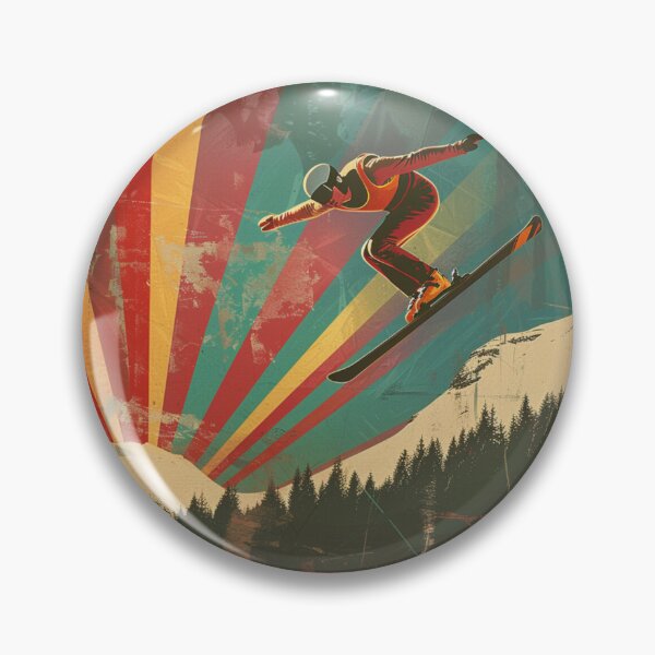 Item preview, Dynamic ski jump retro-inspired backdrop Active Outdoors Inspired Art designed and sold by CDC40.