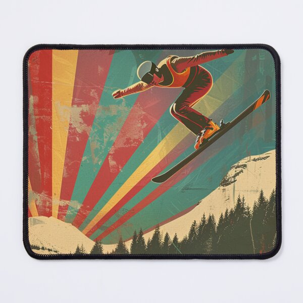 Item preview, Dynamic ski jump retro-inspired backdrop Active Outdoors Inspired Art designed and sold by CDC40.