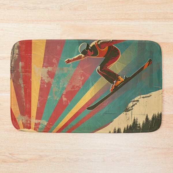 Item preview, Dynamic ski jump retro-inspired backdrop Active Outdoors Inspired Art designed and sold by CDC40.