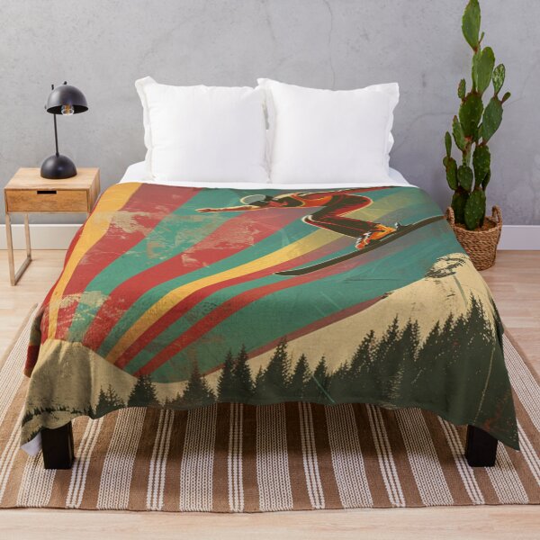 Item preview, Dynamic ski jump retro-inspired backdrop Active Outdoors Inspired Art designed and sold by CDC40.