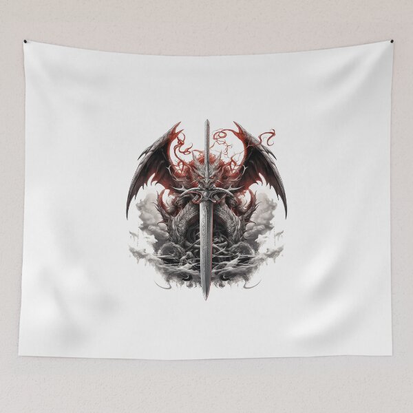 Item preview, Tattoo Style Dragon designed and sold by Lucy Goosy Art.