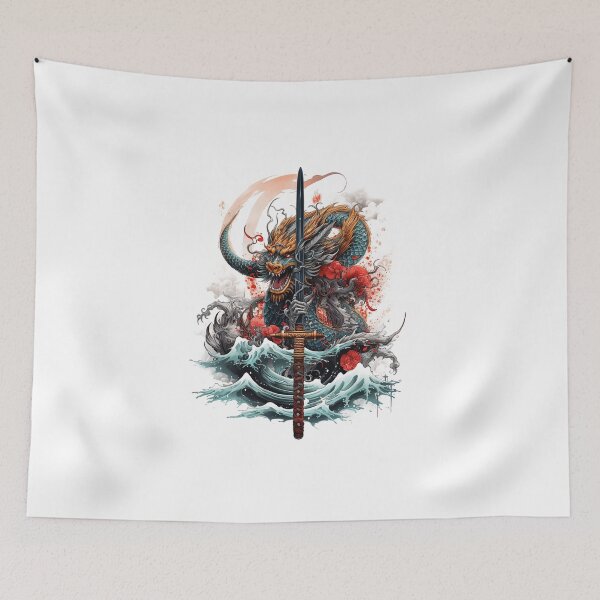 Item preview, Tattoo Style Dragon designed and sold by Lucy Goosy Art.