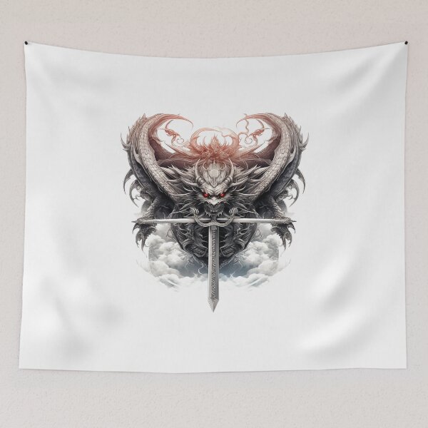 Item preview, Tattoo Style Dragon designed and sold by Lucy Goosy Art.