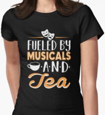 Fueled by Musicals and Tea Women's Fitted T-Shirt