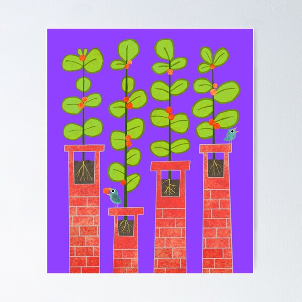 Chimney Potted Plant, Green Plant, Gardening Poster