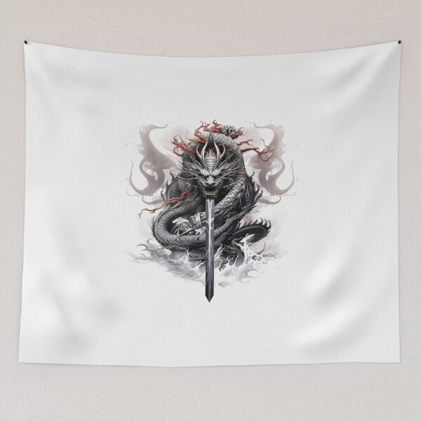 Item preview, Tattoo Style Dragon designed and sold by Lucy Goosy Art.