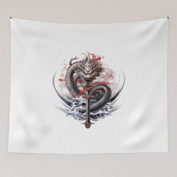 Item preview, Tattoo Style Dragon designed and sold by Lucy Goosy Art.