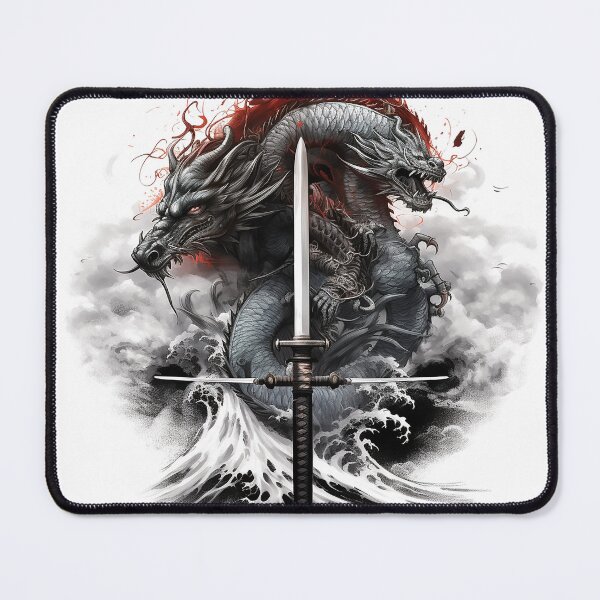 Item preview, Tattoo Style Dragon designed and sold by Lucy Goosy Art.