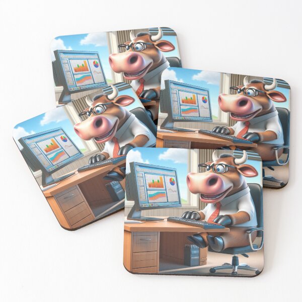 Item preview, Bull Market Analyst - Cartoon Finance Guru Artwork designed and sold by Moo-larious Creations From Down Udder.