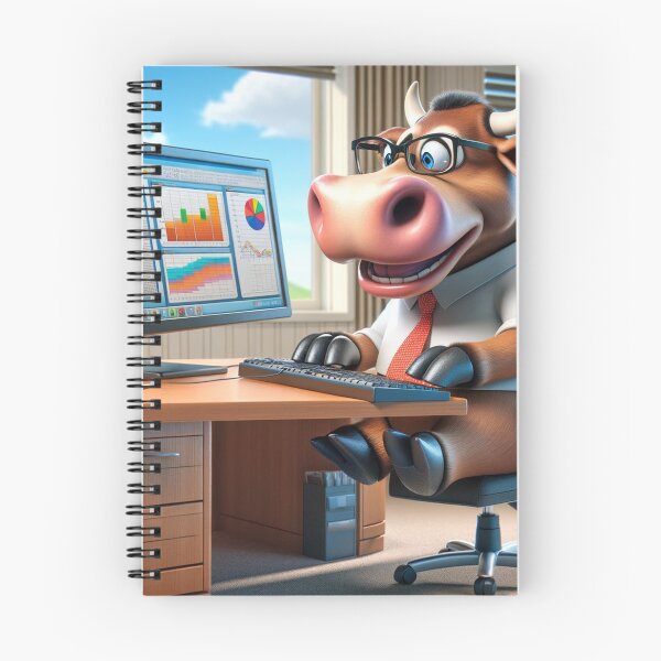 Item preview, Bull Market Analyst - Cartoon Finance Guru Artwork designed and sold by Moo-larious Creations From Down Udder.