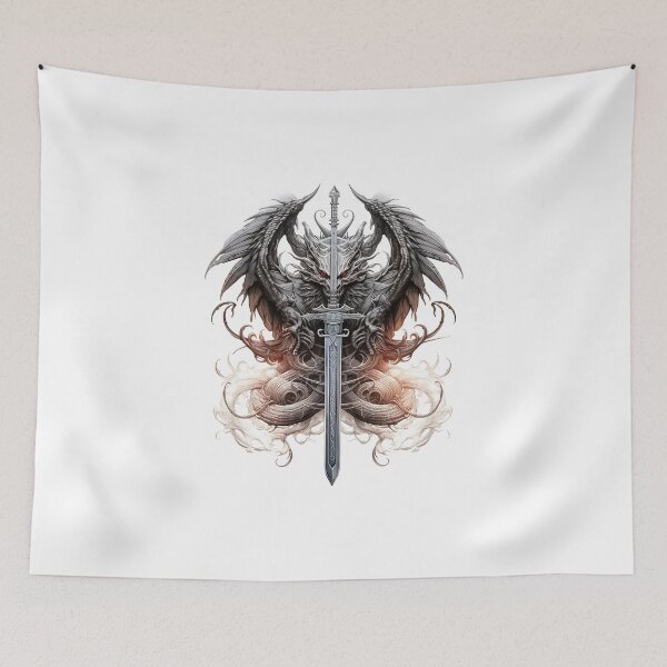 Item preview, Tattoo Style Dragon designed and sold by Lucy Goosy Art.