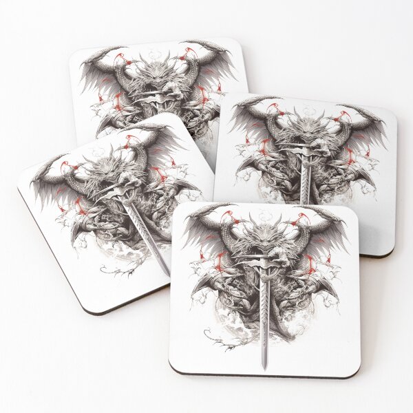 Item preview, Tattoo Style Dragon designed and sold by Lucy Goosy Art.