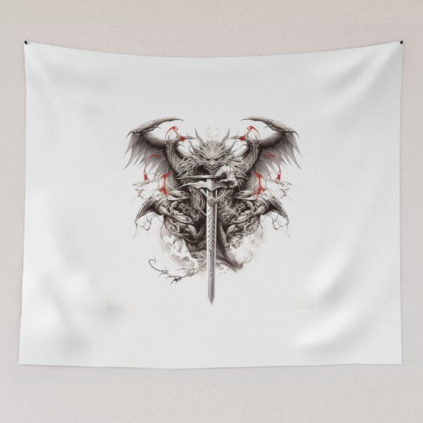 Item preview, Tattoo Style Dragon designed and sold by Lucy Goosy Art.