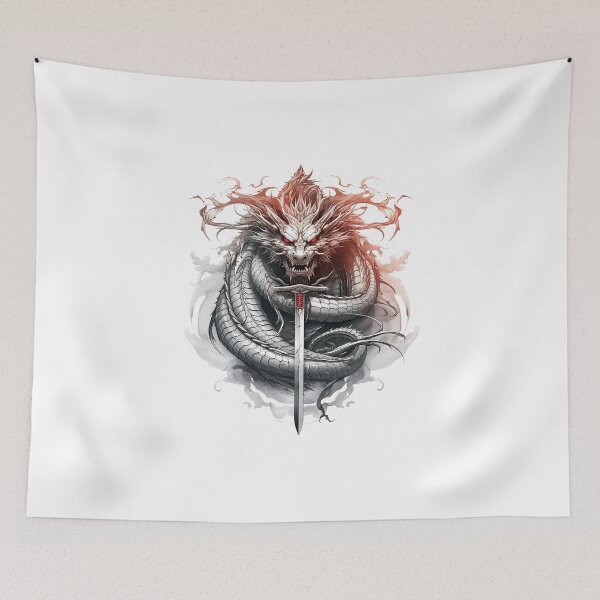 Item preview, Tattoo Style Dragon designed and sold by Lucy Goosy Art.