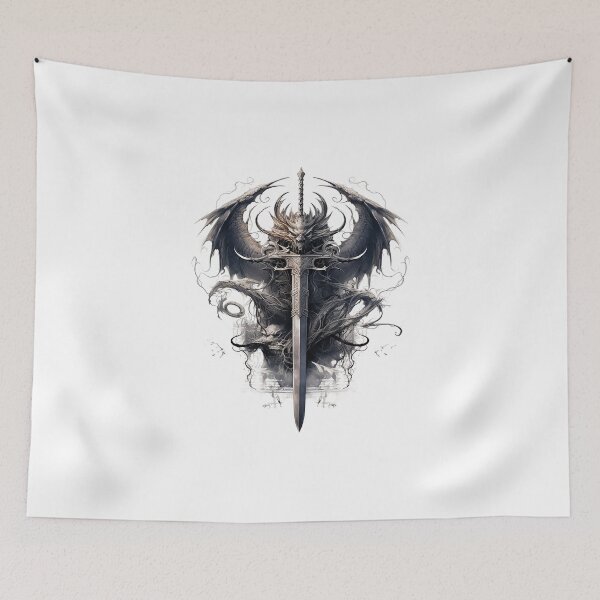 Item preview, Tattoo Style Dragon designed and sold by Lucy Goosy Art.