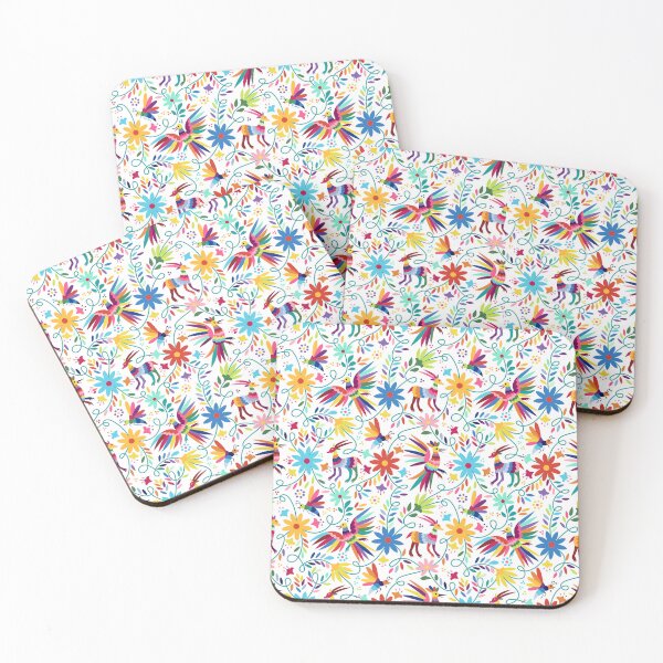 Item preview, Mexican Otomi white floral seamless Pattern designed and sold by kavalenkavart.