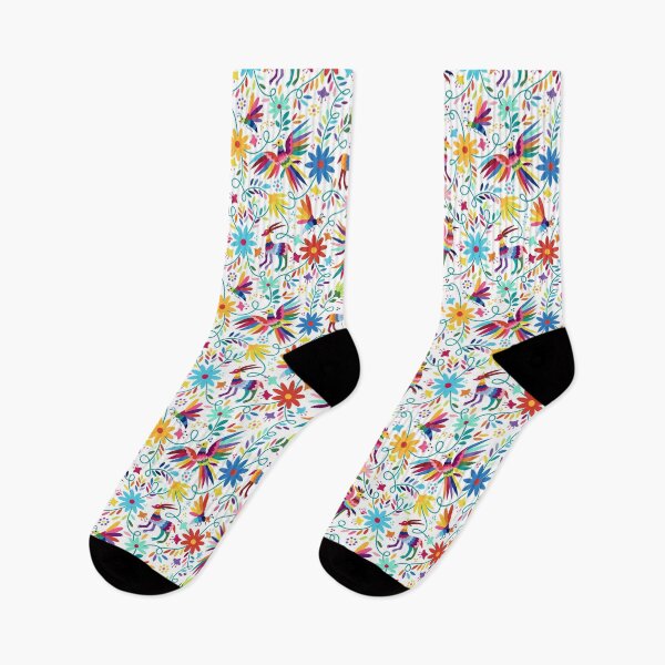 Item preview, Mexican Otomi white floral seamless Pattern designed and sold by kavalenkavart.