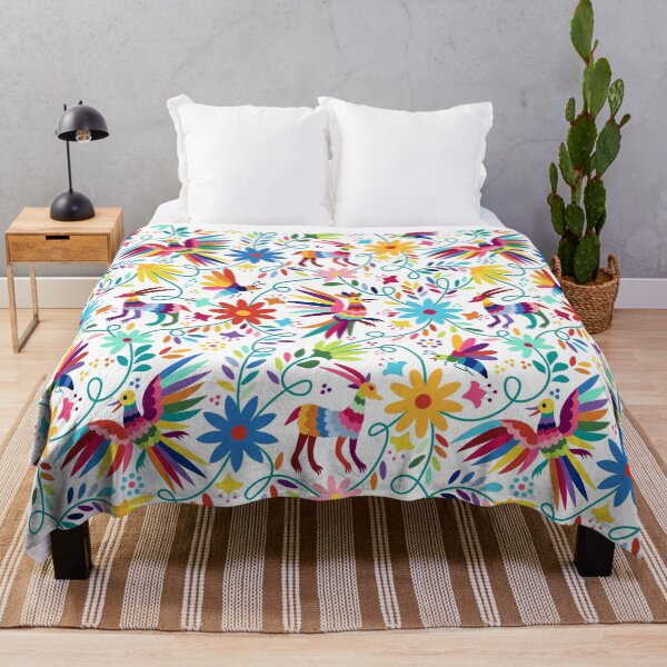 Item preview, Mexican Otomi white floral seamless Pattern designed and sold by kavalenkavart.