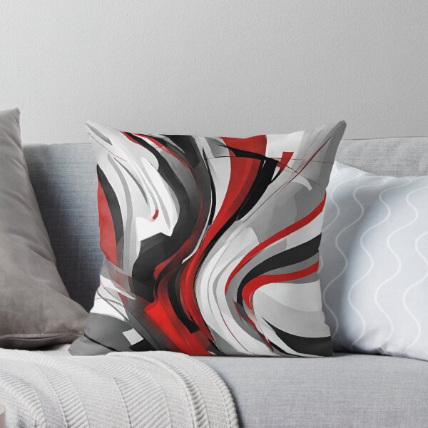 Item preview, Crashing Abstract  Art Waves Throw Pillow designed and sold by DannysArtCo.