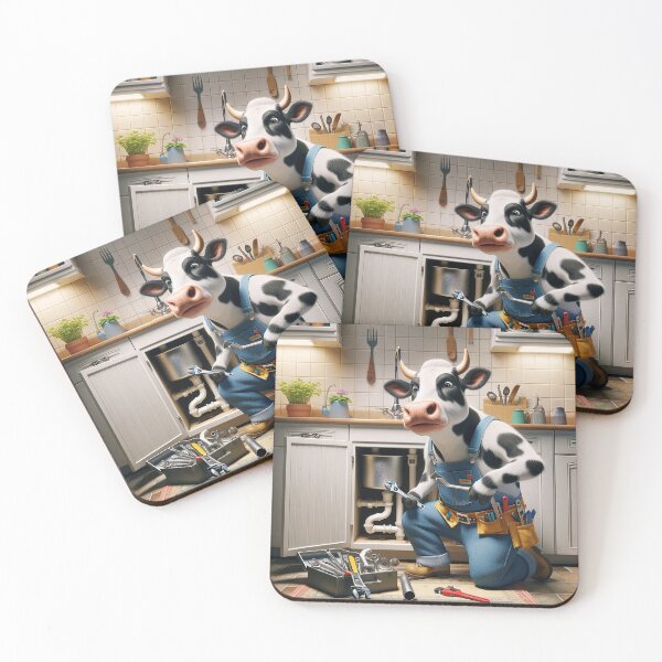Item preview, Handy Heifer Home Repair - Clever Cow Plumber at Work designed and sold by Moo-larious Creations From Down Udder.