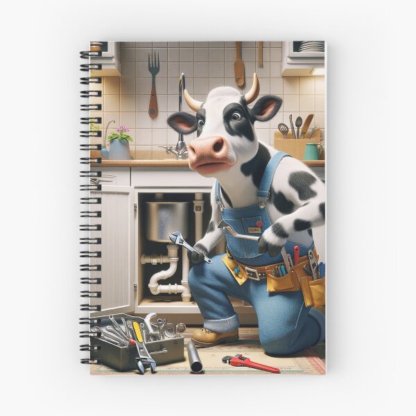 Item preview, Handy Heifer Home Repair - Clever Cow Plumber at Work designed and sold by Moo-larious Creations From Down Udder.