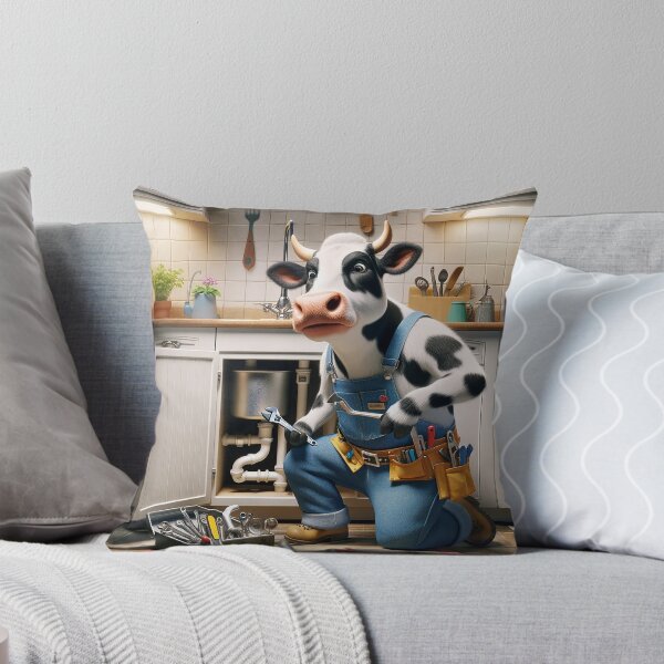 Item preview, Handy Heifer Home Repair - Clever Cow Plumber at Work designed and sold by Moo-larious Creations From Down Udder.