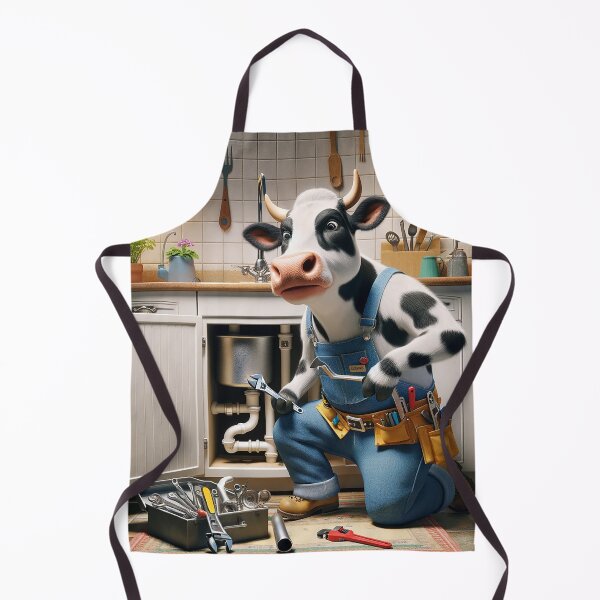 Item preview, Handy Heifer Home Repair - Clever Cow Plumber at Work designed and sold by Moo-larious Creations From Down Udder.
