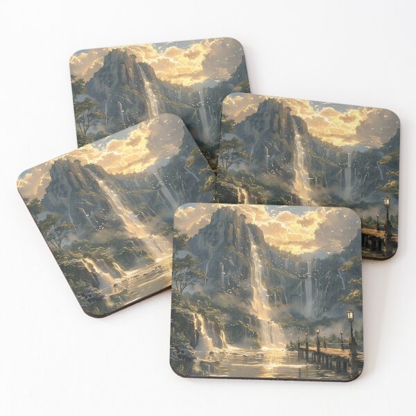 Item preview, "Sunset Splendor at the Cascade Cliffs" designed and sold by MYTHIC PEEL STICKERS.
