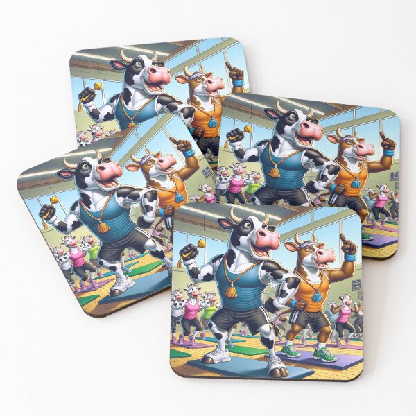 Item preview, Fitness Frenzy - Aerobic Cows in Action designed and sold by Moo-larious Creations From Down Udder.