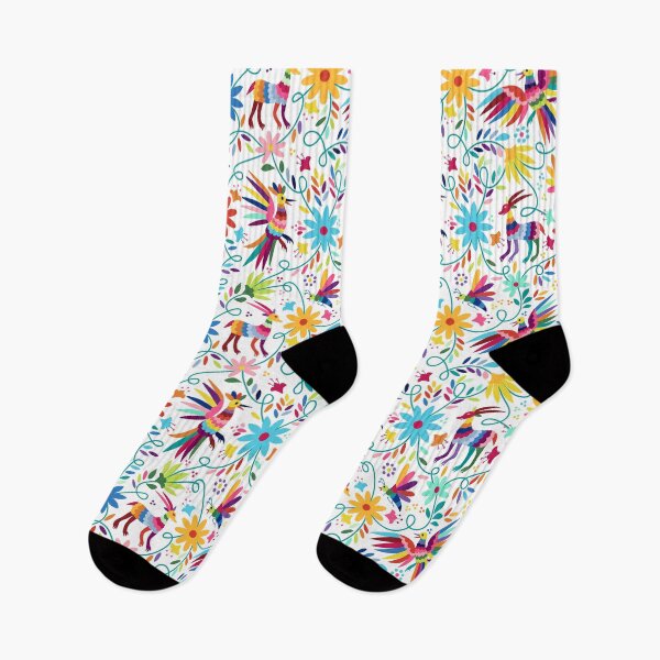 Item preview, Mexican Otomi white floral seamless Pattern designed and sold by kavalenkavart.