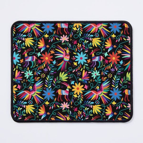 Item preview, Mexican Otomi black floral seamless Pattern designed and sold by kavalenkavart.