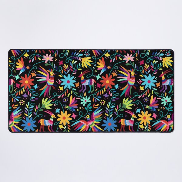 Item preview, Mexican Otomi black floral seamless Pattern designed and sold by kavalenkavart.