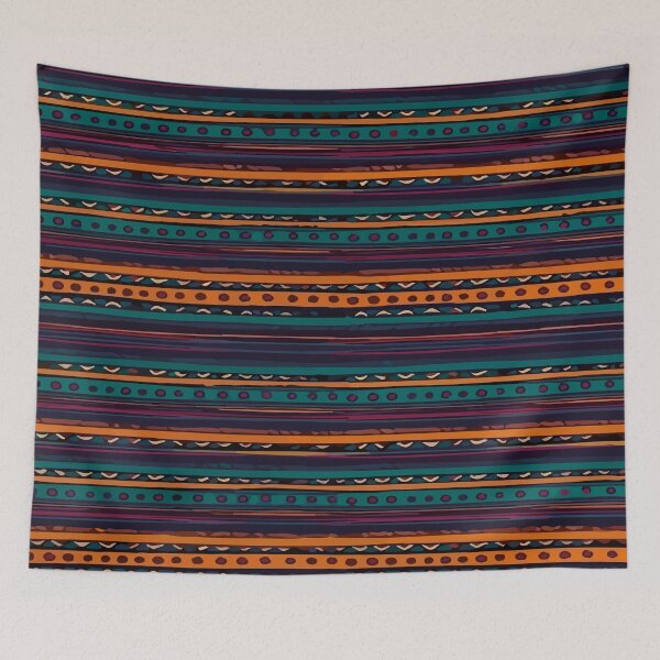 Item preview, Ethnic fall colors southwest folk art fabric bold decoration  designed and sold by T-Mex.
