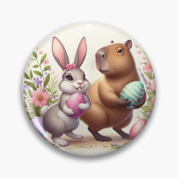 Item preview, Capybara Celebrates Easter with Little Bunny1 designed and sold by Capybara Art Lover.