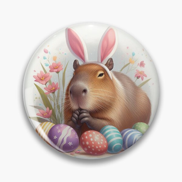 Item preview, Capybara Celebrates Easter with Little Bunny3 designed and sold by Capybara Art Lover.