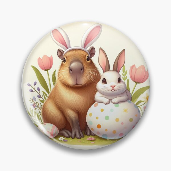 Item preview, Capybara Celebrates Easter with Little Bunny4 designed and sold by Capybara Art Lover.